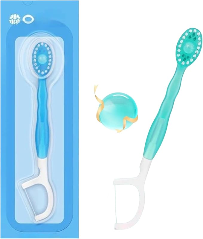 Disposable Travel Toothbrushes with Toothpaste, Individually Wrapped Mini Single Use Toothbrushes, No Water Needed Toothbrushes with Tongue Scraper for Travel, Hotel, Camping (1Pack)