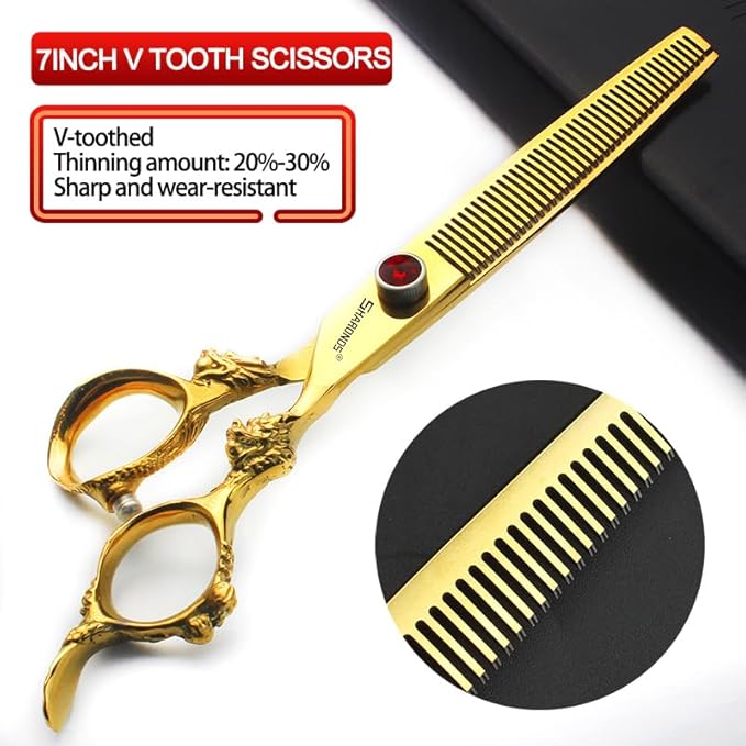 Hairdressing Scissors 6/7/8/9 Professional and Efficient Scissors (7-Inch 2-Piece Set-B)
