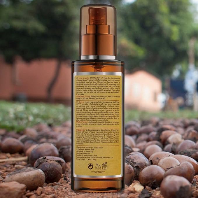 Saryna Key Hair Serum Repair Oil - Shea Butter Hair Treatment Oil, Oil for Hair, Frizz Control for Dry & Damaged Hair, Color-Safe (1.87 Oz)