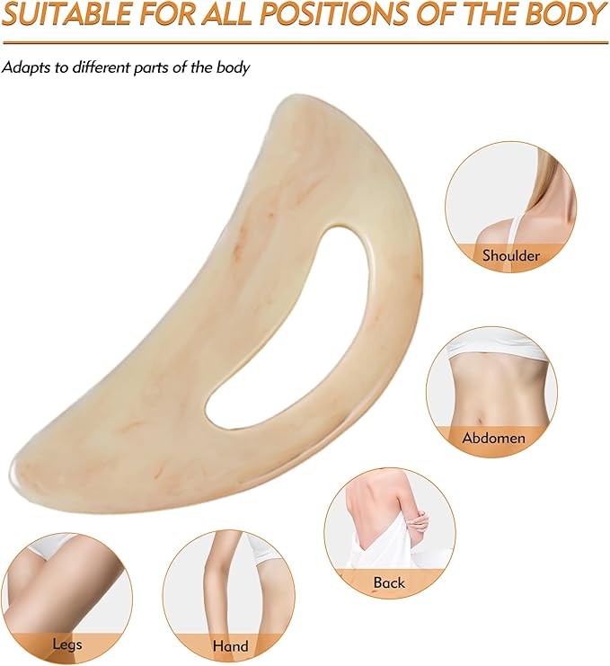 AICNLY Large gua sha Massage Tool, Lymphatic Drainage Massager,Muscle Scraping Massage Tools,Body Sculpting Anti Cellulite Tools for Man and Women (Bone)