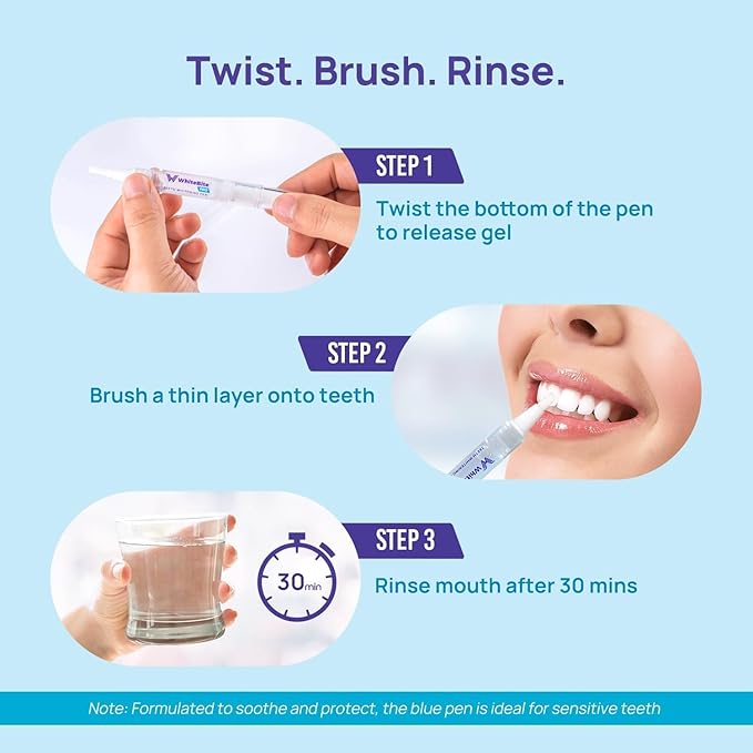 WhiteBite Pro Teeth Whitening Pens for Sensitive Teeth (8 Pens) – 35% Carbamide Peroxide Gel, Desensitizing Gel – Fast Whitening, Enamel-Safe, Travel-Friendly