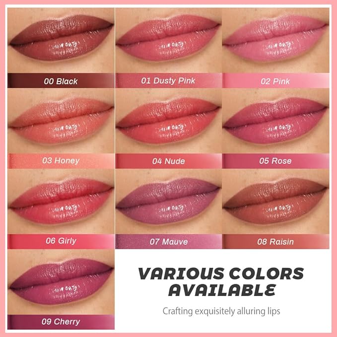 evpct 2Pcs Rose Girly Pink Honey Lipstick Tinted Lip Balm, Sheer Hydrating Shine Tinted Lipstick for Women, Moisturizing Lip Color, Nourishing Tinted Lip Balm Plumper Gloss Stain, Glossy Shiny Finish