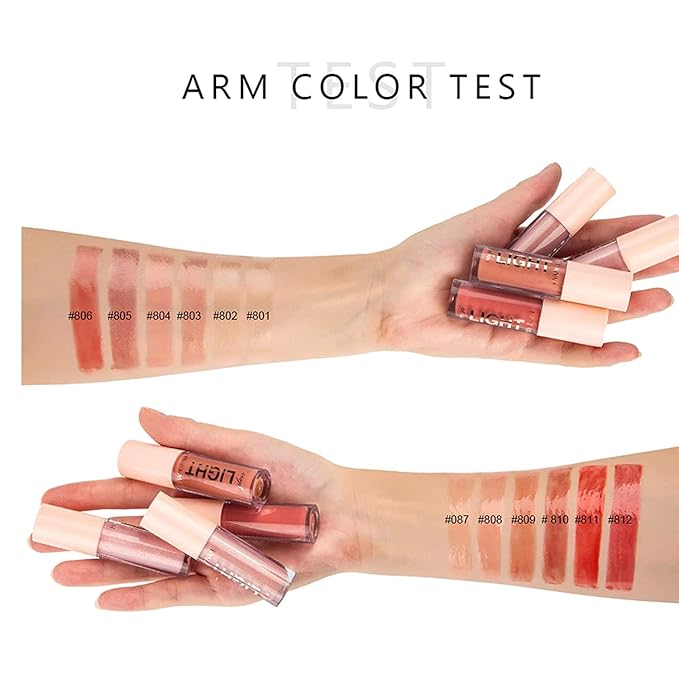 6PCS Lip Oil Light Lipgloss Set, Moisturizing Hydrating Lip Glow Oil Lip Gloss Kit High Shine Lip Plumping Glass Finish Lip Gloss Liquid Lipstick for Women (Set B)