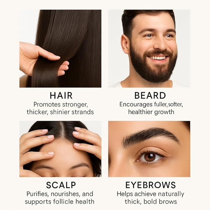 Scalp Oil, Hair serum,Botanical Blend Rosemary Hair Growth Oil with Castor Oil and Vitamin E for Thicker-Looking Hair, Plant-Based, Vegan