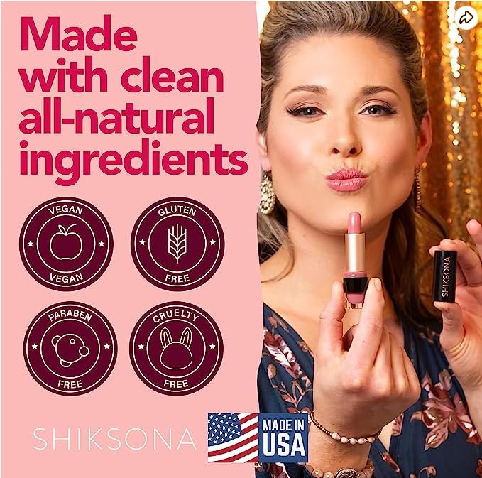 ShikSona Full Coverage Split Bullet Matte Lipstick | Vegan | Gluten, Paraben and Cruelty Free, Creamy Lipstick in a Shimmery Cool Pink/Deep Coral Pink Matte (Mover and Shaker)