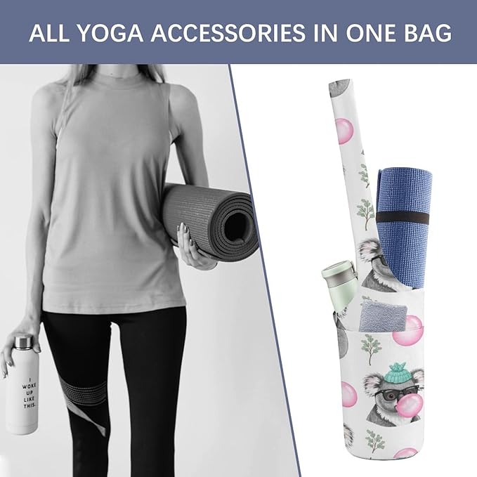 Portable Yoga Mat Carrier Single Shoulder Bag with Pocket Spacious for Yoga Gym Fitness Travel