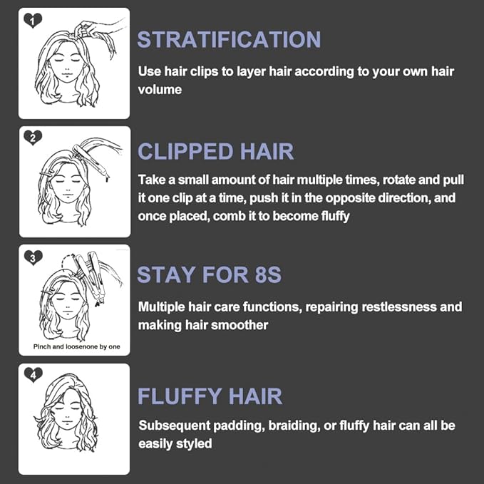 JINRI Hair Iron, Hair Brush, Pumped-Up Volume, Adjustable Temp, 360 ° Tail Rotation, Lasting Volume, for Short Or Thin Hair, Dual Voltage (100-240V), Volumizing Hair Iron, Blue, 1.38 inch