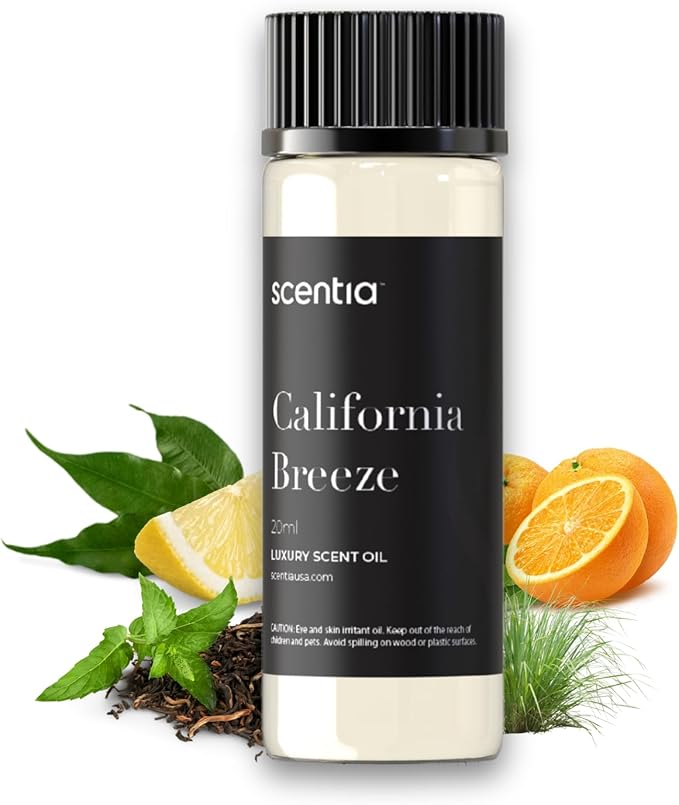 Scentia Diffuser Oil Inspired by The Delano Beach Club Hotel Scent - 20 mL 0.67 fl oz - Essential Oil Blend Orange, Green Tea & Jasmine for Aromatherapy Diffusers - California Breeze