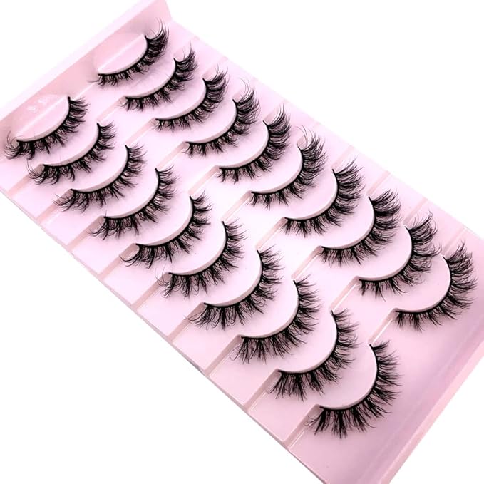 HBZGTLAD Soft Mink Eyelashes 3D Curl Winged End Eye Elongated Fake Lashes Thick Handmade Natural False Eyelash Messy Cross Lash Wholesale (FT-09)