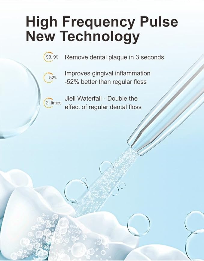 Portable Water Flosser Cordless - 4 Cleaning Modes & 50-Day Long Battery Life, IPX7 Waterproof Compact Design, Type-C Charge Oral Irrigator for Travel/Home/Office, Ideal for Sensitive Gums & Braces
