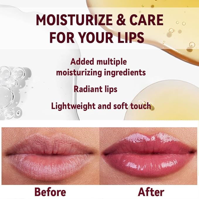 2Pcs Pink&Brown Honey Tinted Lip Stain Lip Balm Lip Gloss Lipstick, Sheer Hydrating Lip Stains Tint, Moisturizing Lip Color for All Skin Tones, Nourishing Lip Balm with a Hint of Natural Black Cherry