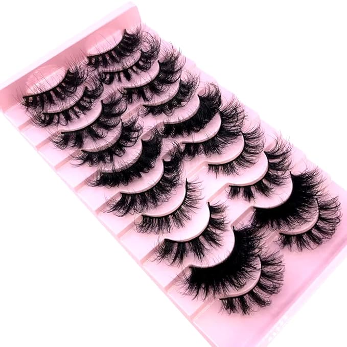 HBZGTLAD Soft Mink Eyelashes 3D Curl Winged End Eye Elongated Fake Lashes Thick Handmade Natural False Eyelash Messy Cross Lash Wholesale (MX-2)