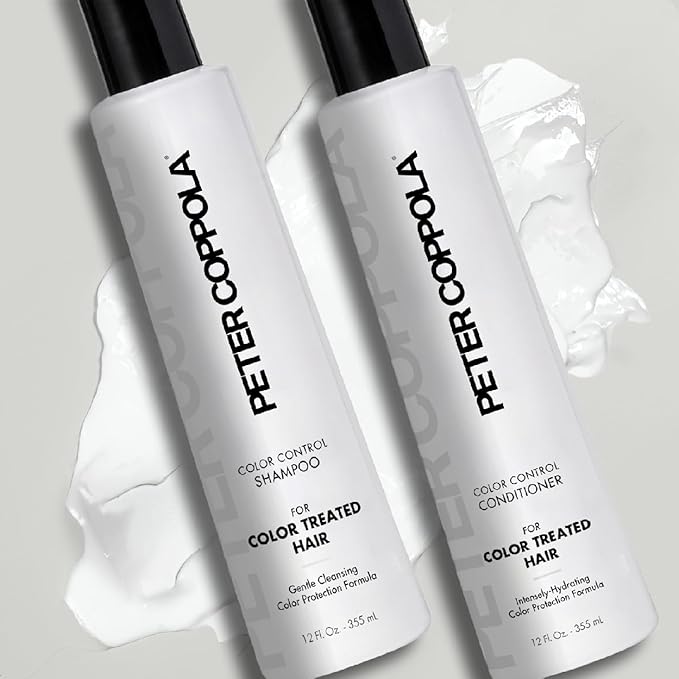 PETER COPPOLA Color Control Sulfate Free Shampoo & Conditioner For Color Treated Hair - Color Safe Keratin Shampoo & Intensely Hydrating Conditioner, 12 Fl Oz Duo