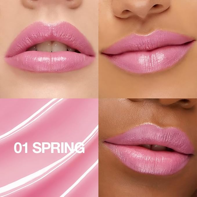 HHLTOH 2Pcs Tinted Lip Balm Moisturizing Lipstick – Soft Pale Pink Sheer Hydrating Lip Color for Dry Lips – Nourishing Lip Balm for All Women with a Subtle Natural Scent (S01 & S01)