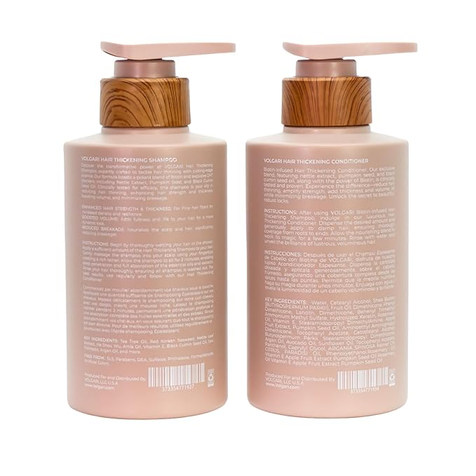 Volgari Biotin Shampoo and Conditioner Set, 20.28 Fl Oz - Scented Volumizing Shampoo and Conditioner, Thickening Formula to Strengthen & Nourish Hair, Ideal for Fuller-Looking Hair