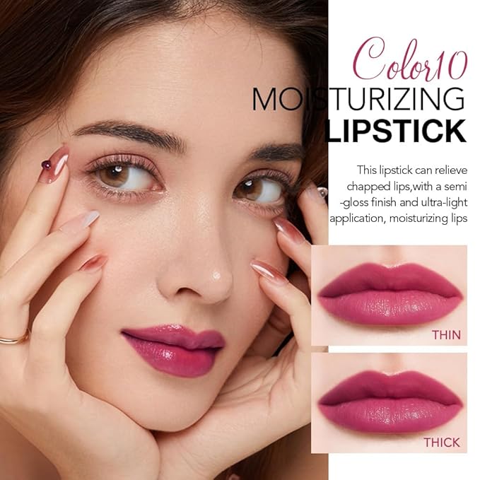 HHLTOH 1Pcs Tinted Lip Balm Moisturizing Lipstick – Waterproof Hydrating Matte Lip Balm for Women, Creamy Natural Color Stain for Dry Lips,Soft Matte Finish with Subtle Scent (#10 Rose Pink)