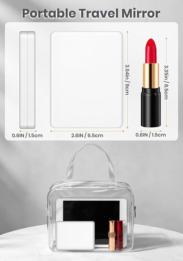 Compact Mirror, Rechargeable 30X Magnifying Mirror with 3 Lighting Modes & Dimmable Brightness, Portable Travel Makeup Mirror with Light, Essentials for Travel, Pocket, Purse, Gifts for Women White