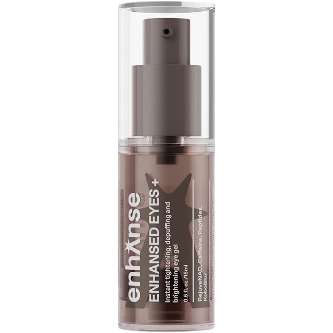 Enhanse Under Eye Gel for Men, Caffeine Eye Cream, Peptides, RejuveNAD, Instant Tightening, Brightening, Depuffing for Under Eye Bags, Blurs Fine Lines and Dark Circles, 0.5 Fl Oz