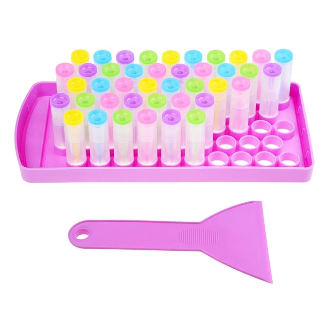 Lip Balm Filling Tray and Spatula (Purple))