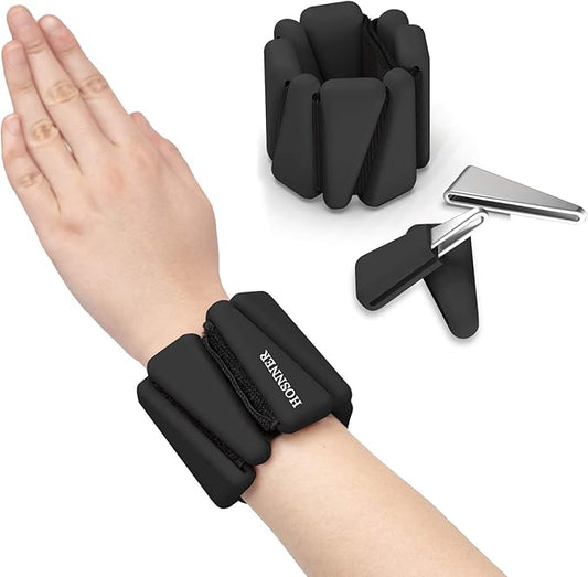 Adjustable Women Wrist Weights - Silicone Bracelet Button 1 LB 2 Per