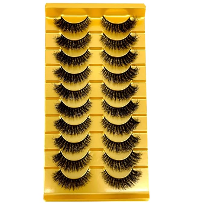 HBZGTLAD Soft Mink Eyelashes 3D Curl Winged End Eye Elongated Fake Lashes Thick Handmade Natural False Eyelash Messy Cross Lash Wholesale (XT18)
