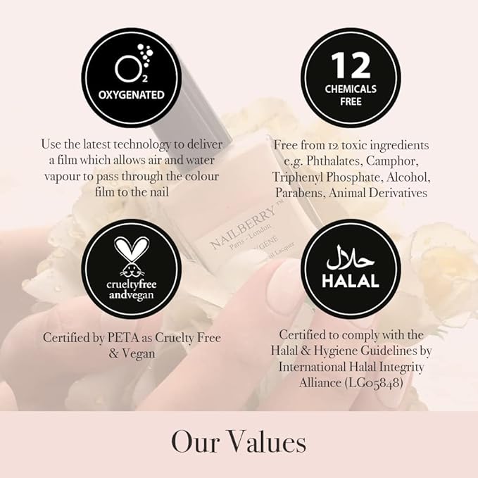 Nailberry L'Oxygéné Oxygenated Nail Lacquer | Pink Sand | Rose Gold & Fine Gold Glitter Opaque | UV Protected Long-Wear Nail Polish | 12-Free | Vegan | Certified Halal | Cruelty & Gluten Free | 15 ml
