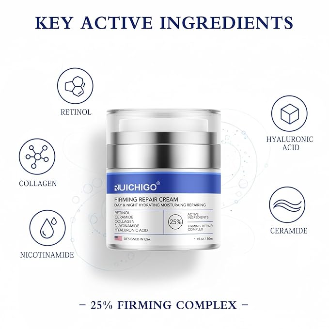 Neck Firming Cream | Face Moisturizer for Women - Anti Aging Formula for Tightening and Firming with Retinol,Collagen,Hyaluronic Acid | Day & Night Moisturizer Suited for Most Skin Types,1.7 OZ