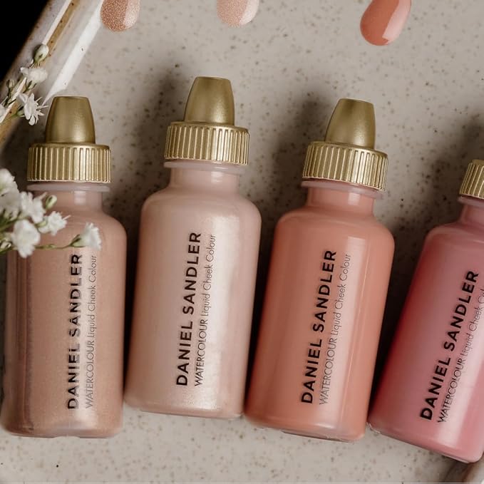 Daniel Sandler WATERCOLOUR LIQUID ILLUMINATOR 'ROSE GLOW' 15ml – Liquid Shimmer Makeup, Highlighter – Oil-Free, Lightweight, Buildable & Long-Lasting for Cheeks, Lips
