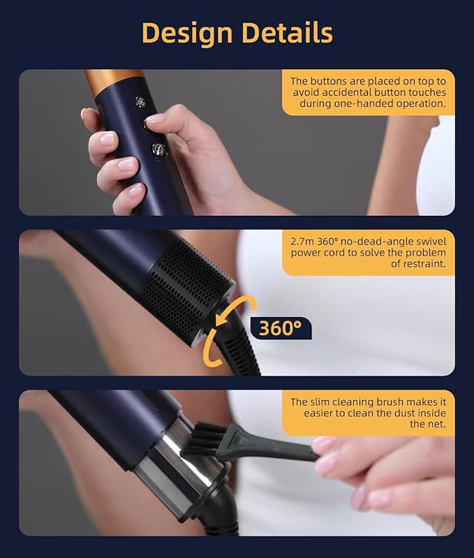 Airwrap Multi Styler,8-in-1 Professional Air Wrap, Air Styler Hair Dryer Brush, with Auto-Wrap Curlers, Hot Air Hair Styler & DryerSet,for Fast Drying, Curling, Straightening & Volumizing