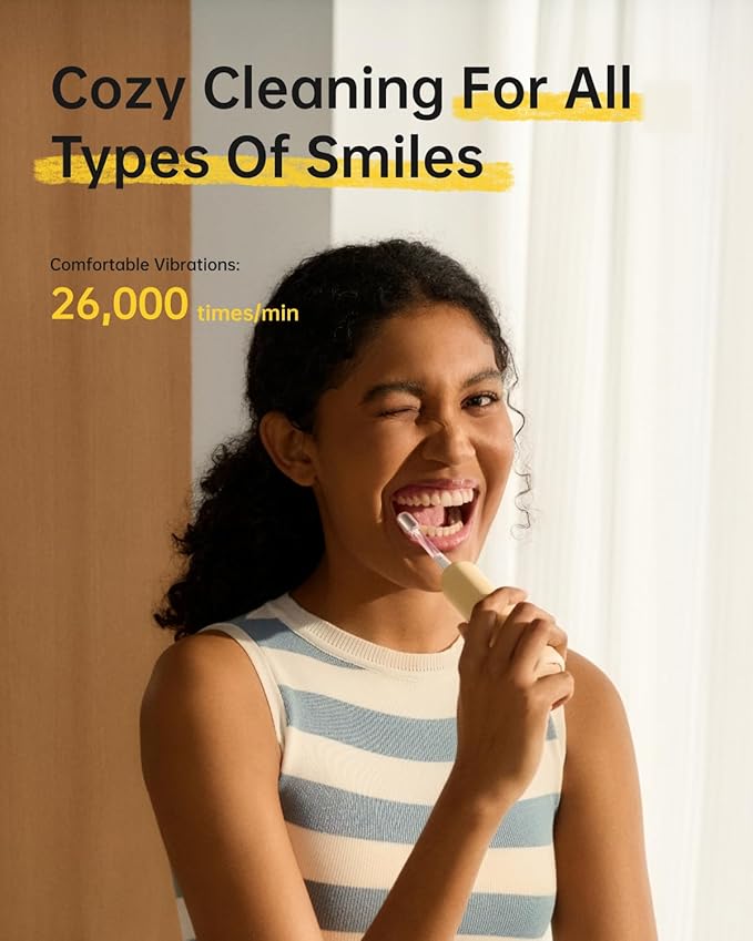 Laifen Wave Special Electric Toothbrush, New 2025 Version Oscillation & Vibration Sonic Electric Toothbrush for Adults with App, 2 Brush Heads, IP68 Waterproof Travel Powered Toothbrush (Matte Yellow)