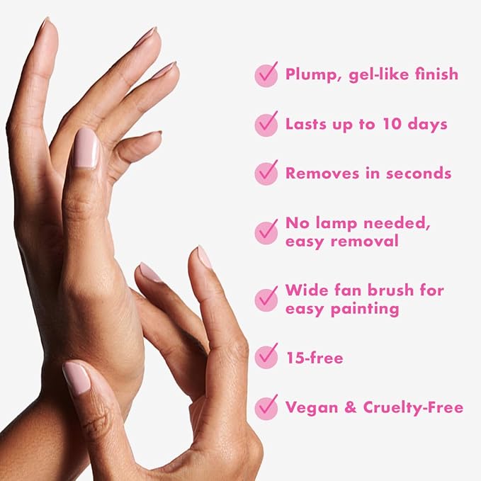 Olive & June Long Lasting Nail Polish | Valentine's Day | Plump Gel-Like Finish No Lamp Needed | Lasts up to 10 days | Salon-Quality 15-Free, Vegan & Cruelty-Free Chip-Resistant | HZ | Dusty Rose