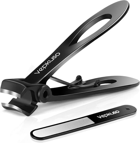 Nail Clippers for Men – Vepkuso Toenail Clippers for Thick Toenails for Seniors Wide Jaw Large Professional Fingernail Clippers Cutter Set for Tough Nails, Women, Adult, Gift Idea