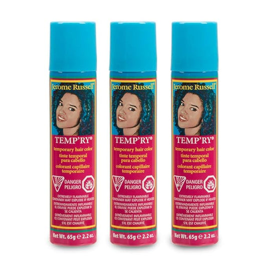 Jerome Russell Temp'ry Spray-on Gold Hair Color, Non-Permanent, Easy to Apply and Wash Off, 2.2 ounce, 3-pack