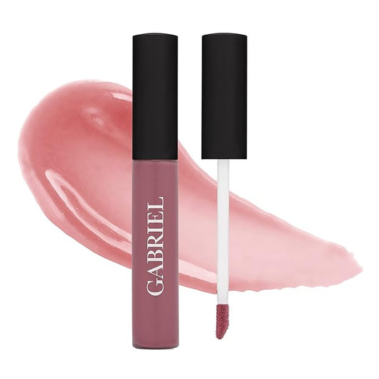Gabriel Cosmetics Lip Gloss, Natural Lipgloss, Paraben Free, Vegan, Gluten-free,Cruelty-free, Non GMO, High performance and long lasting, Infused with Jojoba Seed Oil and Aloe, .27 fl oz. (Softberry)