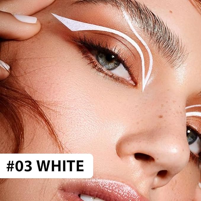 evpct 3Pcs Black White Red Waterproof Colored Eyeliner Liquid Eye Liner Set Long Lasiting Fine Speed Dry Colorful Liquid Eyeliner lapiz delineador de ojos contra el agua blanco para ojos de colores