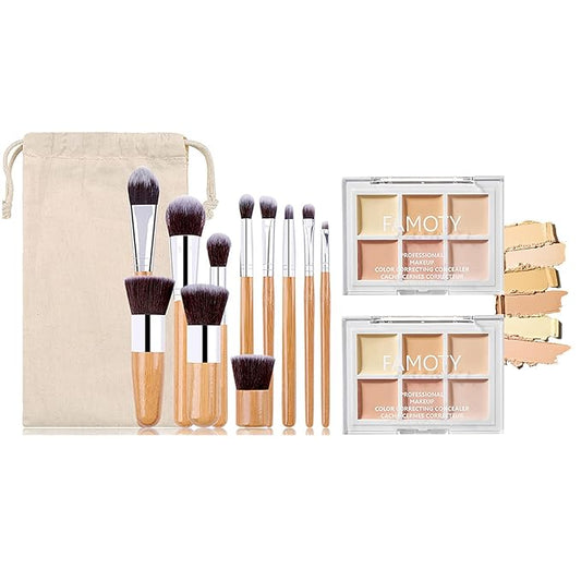 6 Colors Face Contouring Palette, with 11 Pcs Spots, Blemish