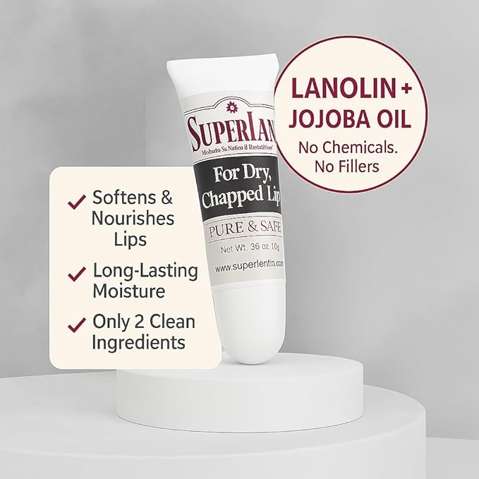Lanolin Lip Balm 2 pack - Lip Repair for Hot/Dry Weather - Natural lanolin nipple cream - Lip Moisturizer for cracked lips - Hydrating lip care - pure jojoba oil - Chap stick For Men & Women 0.70 Oz