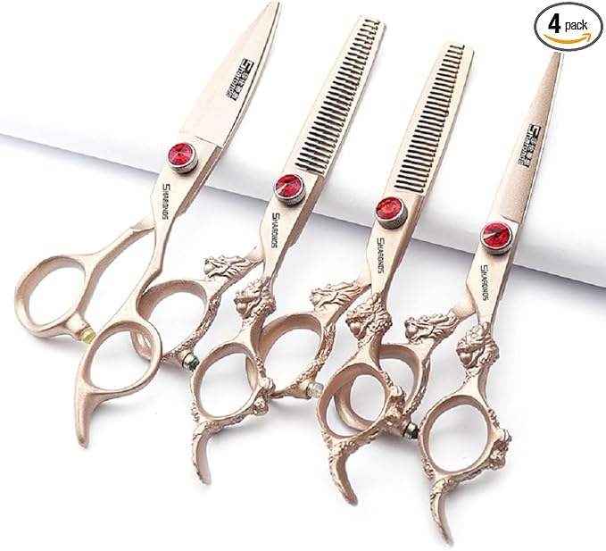 Hair Scissors 6/7/8/9-inch 440C High Hardness For Hairdressers Haircuts Cuttinging Scissors Professional Haircut (6 inch-4pc)