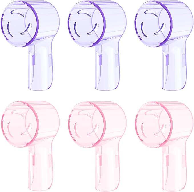 6 Pack Toothbrush Dustproof Cover Compatible with Oral B iO Ultimate Clean Gentle Care Replacment Heads and iO Series 3 4 5 6 7 7G 8 9 Electric Toothbrush, (Rose+Purple)