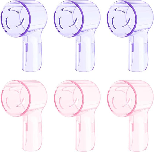 6 Pack Toothbrush Dustproof Cover Compatible with Oral B iO Ultimate Clean Gentle Care Replacment Heads and iO Series 3 4 5 6 7 7G 8 9 Electric Toothbrush, (Rose+Purple)