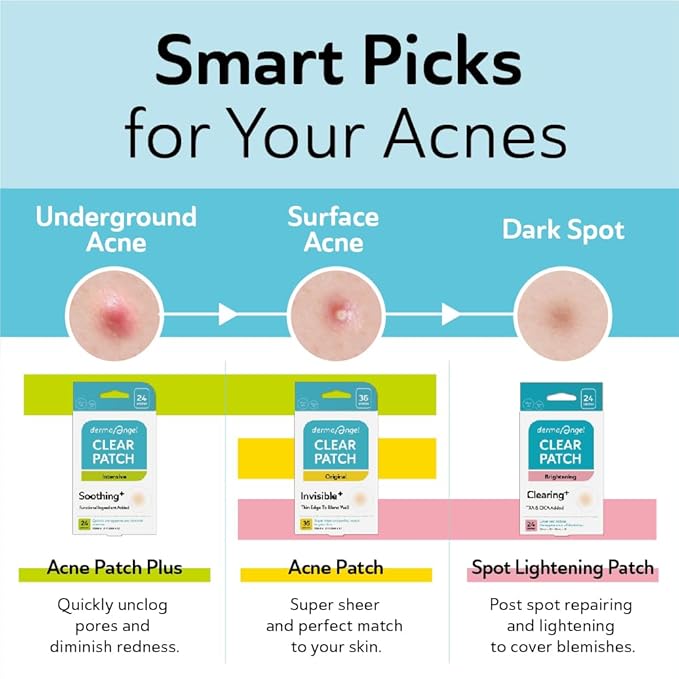 DERMA ANGEL Large Pimple Patches for Nose Chin and Forehead Pores Breakout and Spot Treatment - Acne Patches for Face Hydrocolloid Acne Patches Zit Patches for Face Big Pimple Patches - 16 Patches XL