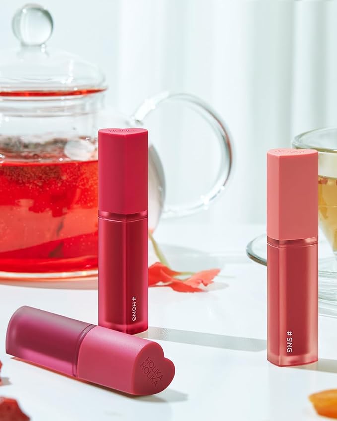 HOLIKA HOLIKA Heart Crush Glow Lip Tint Air – Korean Lip Tint with High Shine Juicy Fruit Jam Colors Lip Stain – Hydrolyzed Collagen & Vitamin C (03 BAE)
