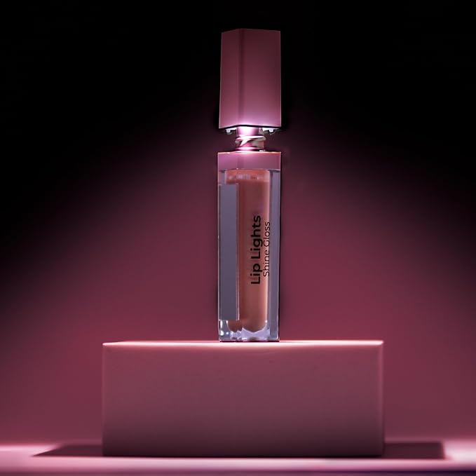 MCoBeauty - Lip Lights Shine Gloss - Marshmallow Lip Gloss - High Shine Glass-Like Finish with Built-In LED Light & Mirror - Moisturising Lightweight - Face Makeup