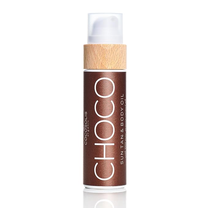 COCOSOLIS CHOCO Suntan & Body Oil - Organic Tanning Oil - Deep Chocolate Tan - Tanning Lotion Accelerator for Indoor and Outdoor Tanning Beds (3.71)