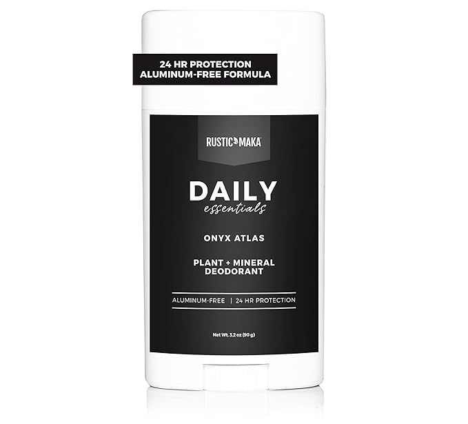 Rustic MAKA Plant + Mineral Deodorant Stick for Women - Onyx Atlas | Strong Odor Control | No Added Aluminum, No Added Parabens, No Added Baking Soda | Long-Lasting Protection