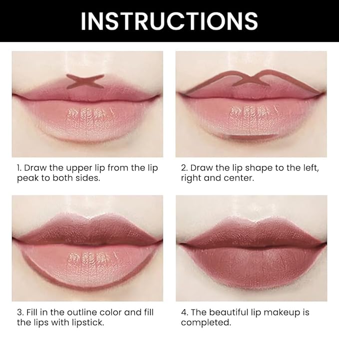 2-in-1Nude Brown Beige Velvet Lip Liner & Lipstick Set Kit for Women, Matte Lips Kit with Lip Liner Lip Stains Long Lasting Waterproof 24 Hour Lipstick and Lip Liners Combo Lipliners Pencil Set 48