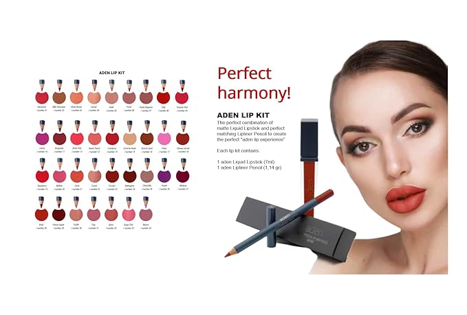 aden - 2 in 1 - Matte Liquid Lipstick 7ML