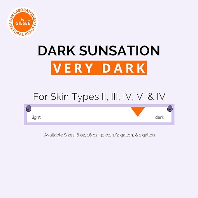 Dark Sunsation Spray Tan Solution 1 Gallon - Professional Airbrush Tanning Solution, Ultra Dark Self Tanner, Non-Toxic Sunless Tanning Spray, Fake Tan, Spray Tan, Tanning Spray for Perfect Glow