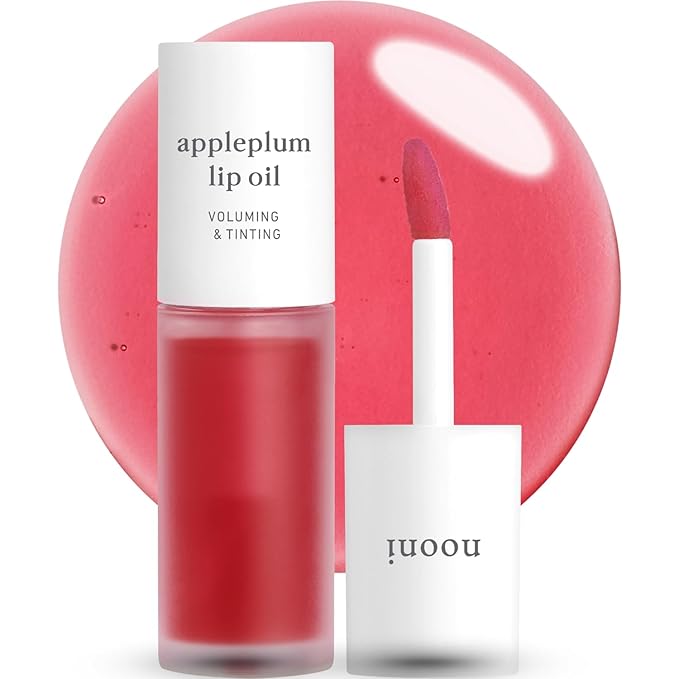 NOONI Korean Hydrating Lip Oil - Appleplum | Long-Lasting, Moisturizing, Plumping, Revitalizing for Dry Lips, Waterproof, No Peel Off, Korean Tint, Hydrating, Nourishing Crystal Clear, 0.12 FL Oz