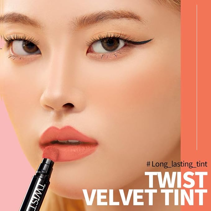 Long Lasting Lip Stain for Lips and Cheek Tint | High Pigment Color | lightweight Matte Finish | Weightless | Full Coverage | Twist Velvet Tint #10 (No.10)